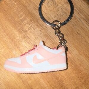 Pink White Nike Dunk Low Sneaker Keychain Shoe Mini Replica Sneakerhead Gift